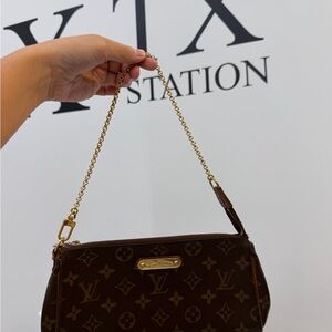 Louis Vuitton EVA Brown Monogram Cosmetic Pouch with Chain Strap